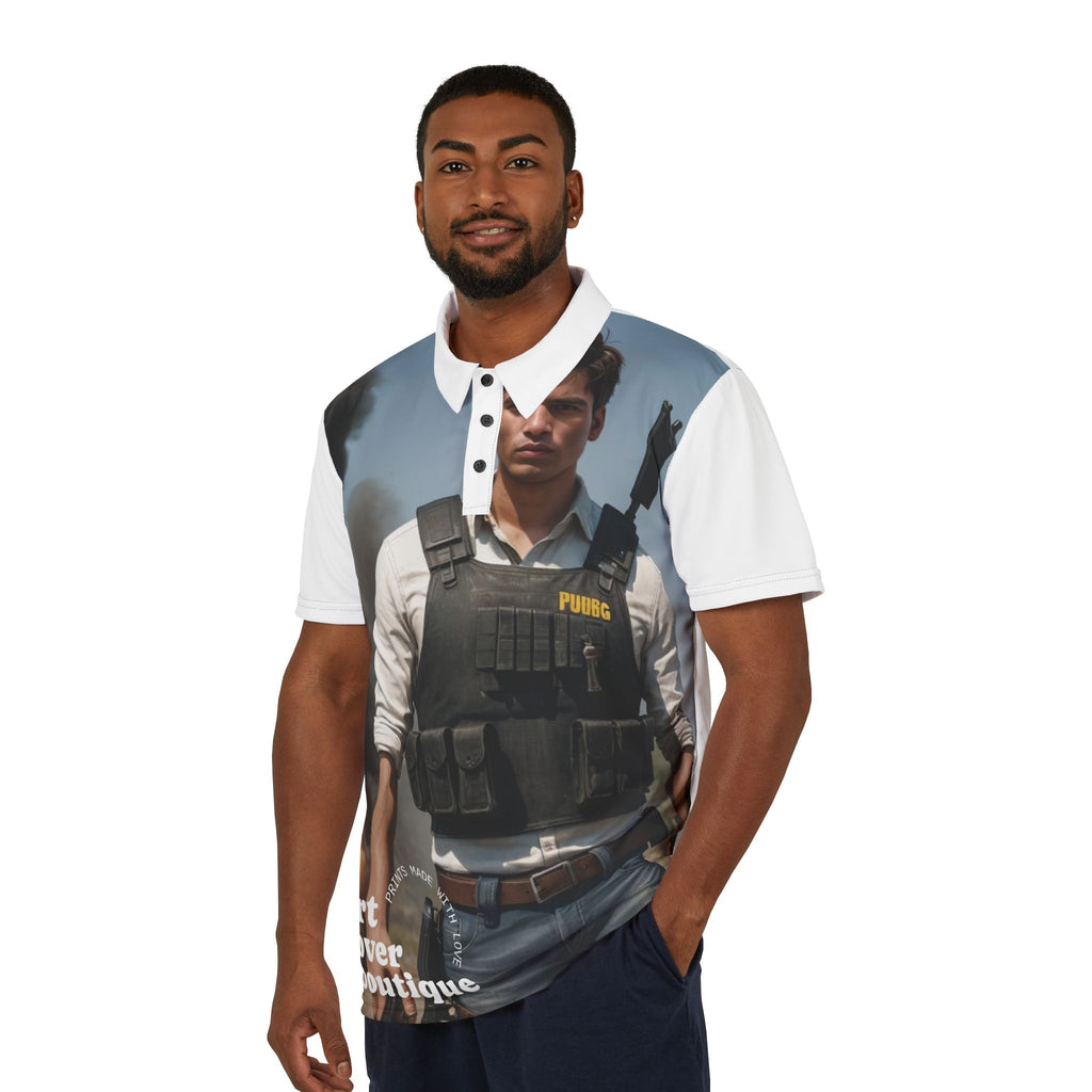 Tactical Graphic Polo Shirt — Armed Officer Print
