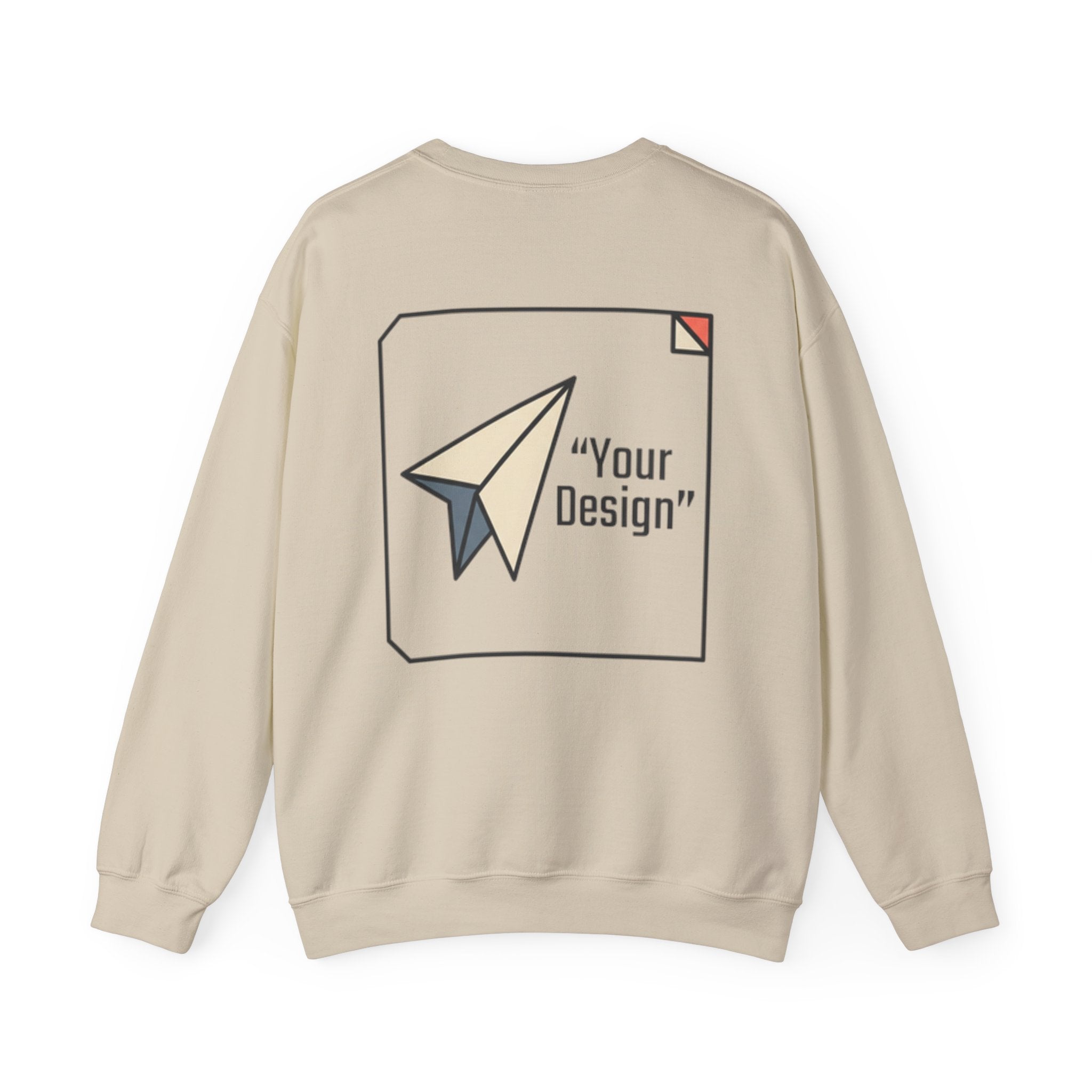 Paper Plane Graphic Sweatshirt — "Your Design" Minimal Retro Crewneck
