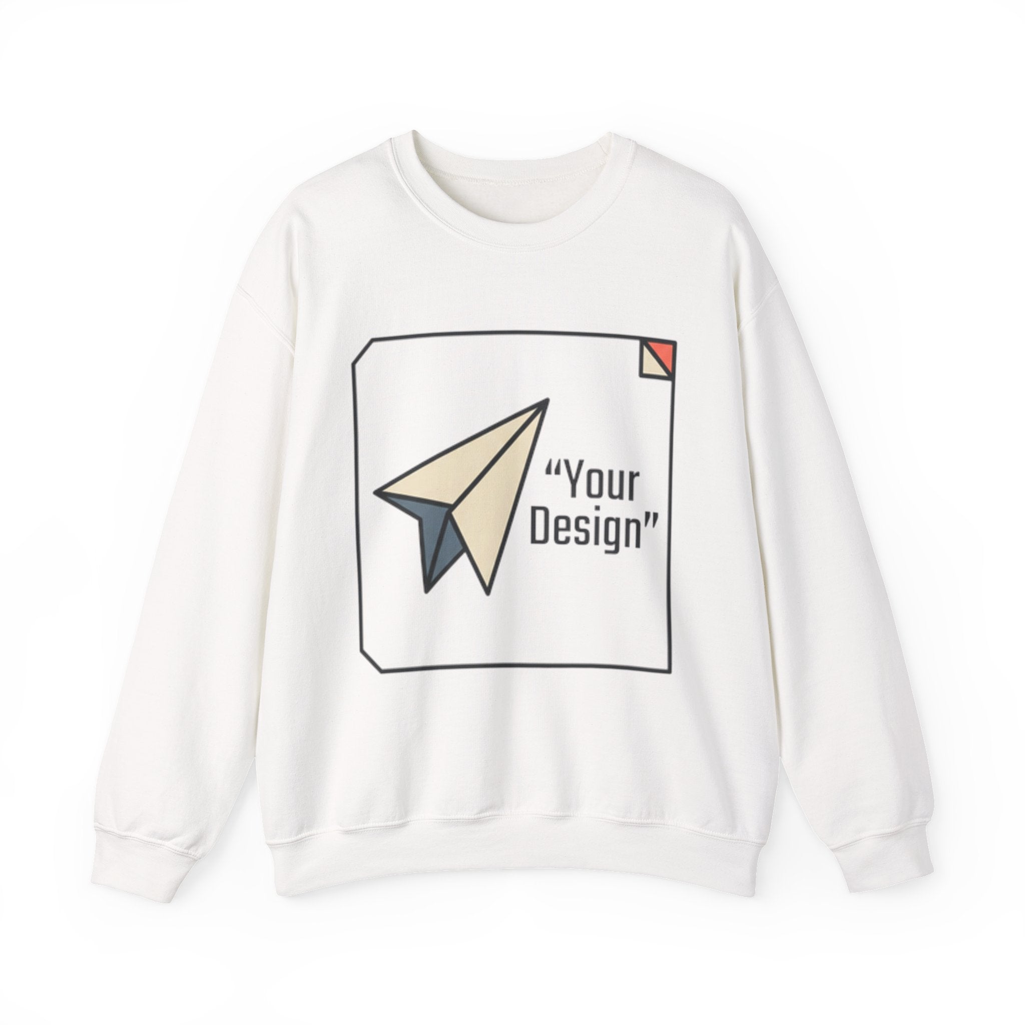 Paper Plane Graphic Sweatshirt — "Your Design" Minimal Retro Crewneck