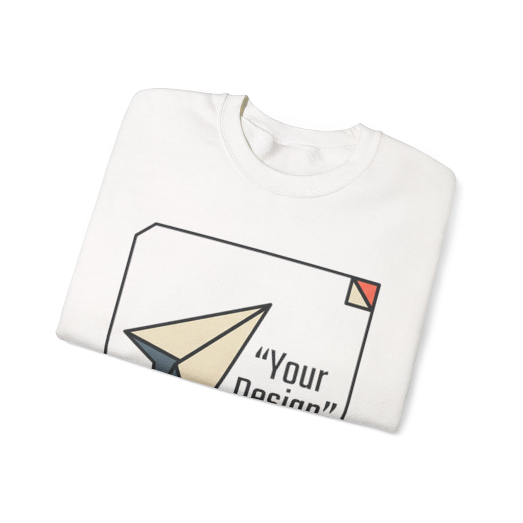 Paper Plane Graphic Sweatshirt — "Your Design" Minimal Retro Crewneck