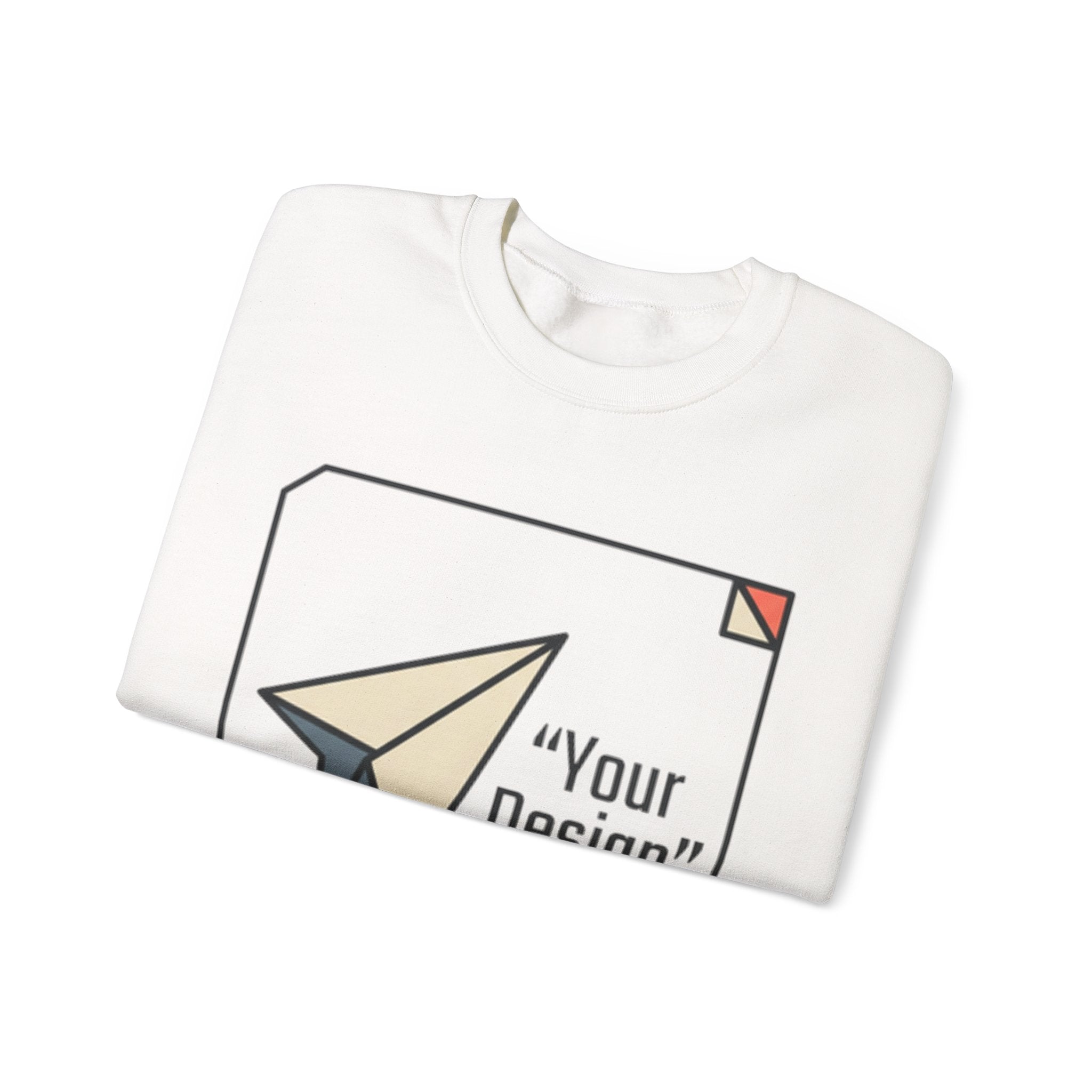 Paper Plane Graphic Sweatshirt — "Your Design" Minimal Retro Crewneck