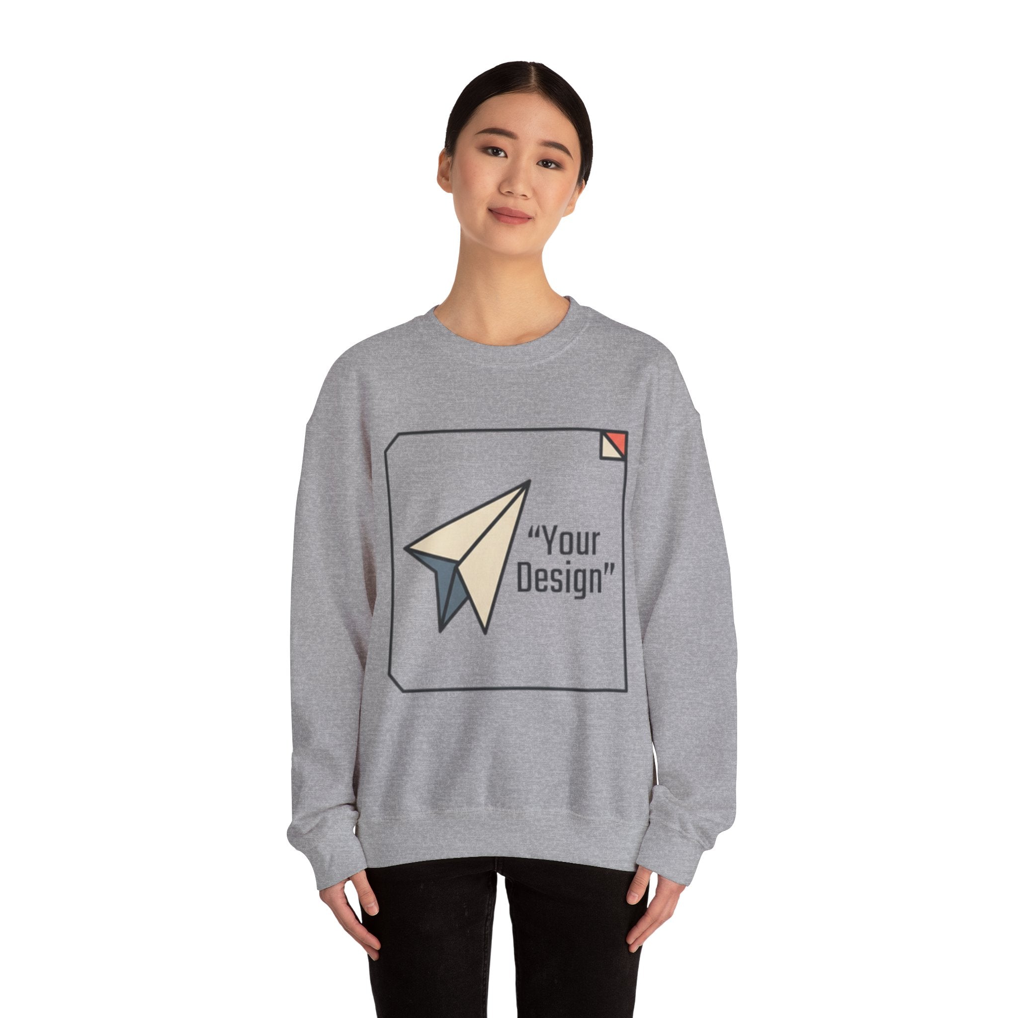 Paper Plane Graphic Sweatshirt — "Your Design" Minimal Retro Crewneck