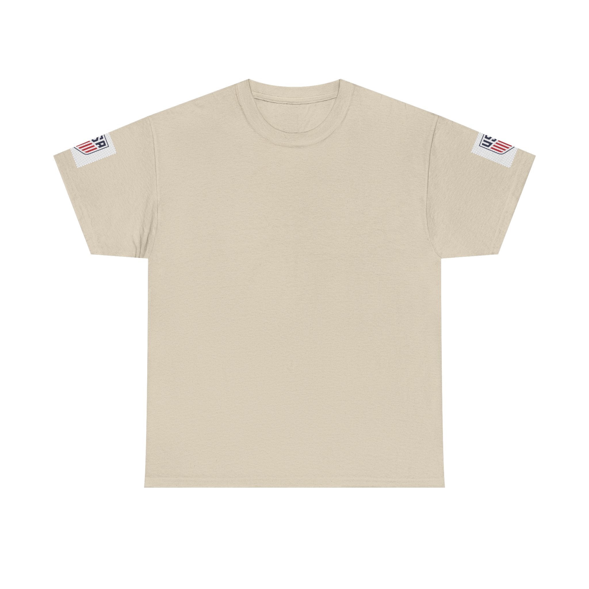 American Flag Sleeve T-Shirt — Patriotic White Cotton Tee