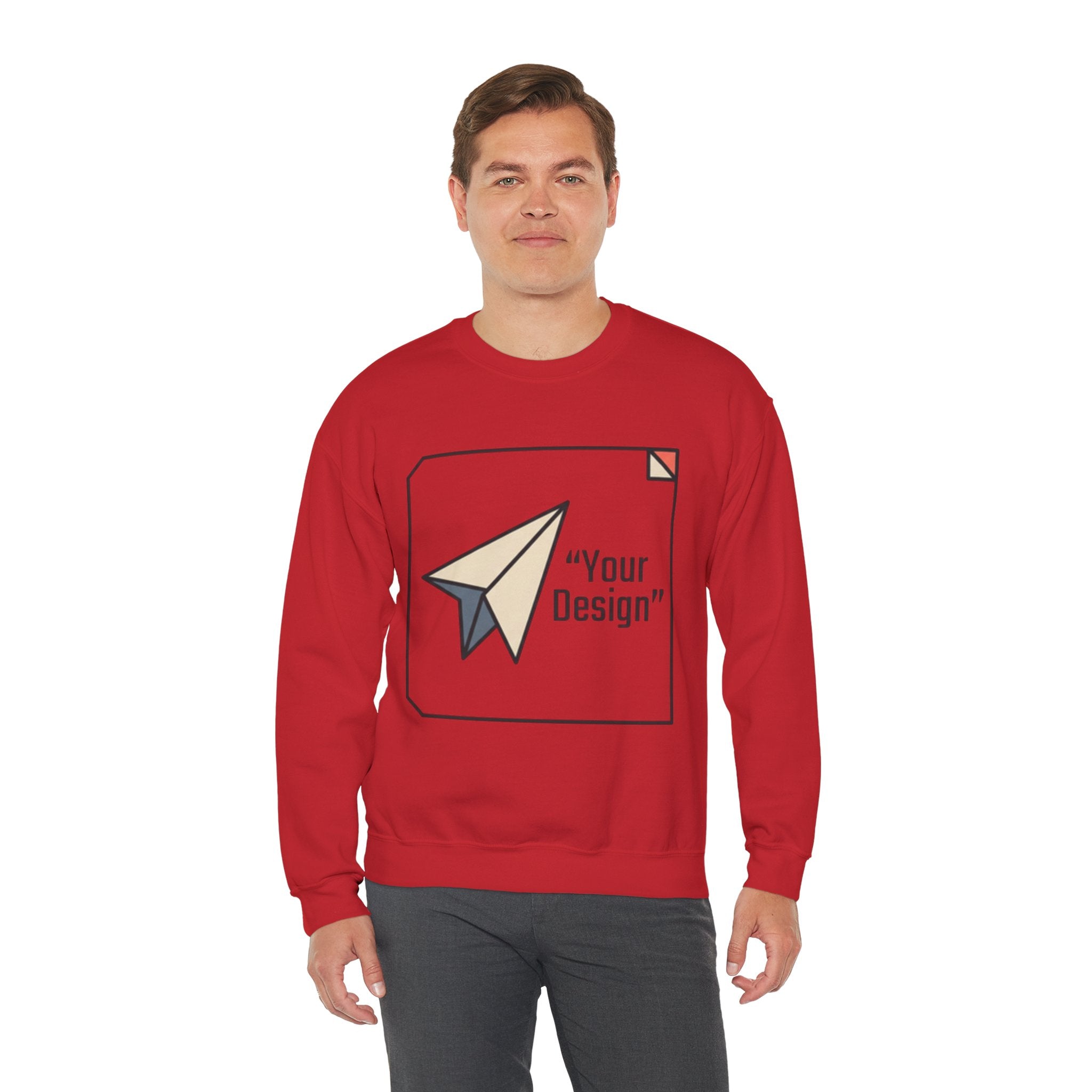 Paper Plane Graphic Sweatshirt — "Your Design" Minimal Retro Crewneck