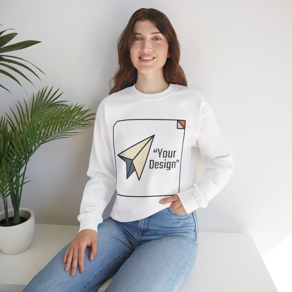 Paper Plane Graphic Sweatshirt — "Your Design" Minimal Retro Crewneck