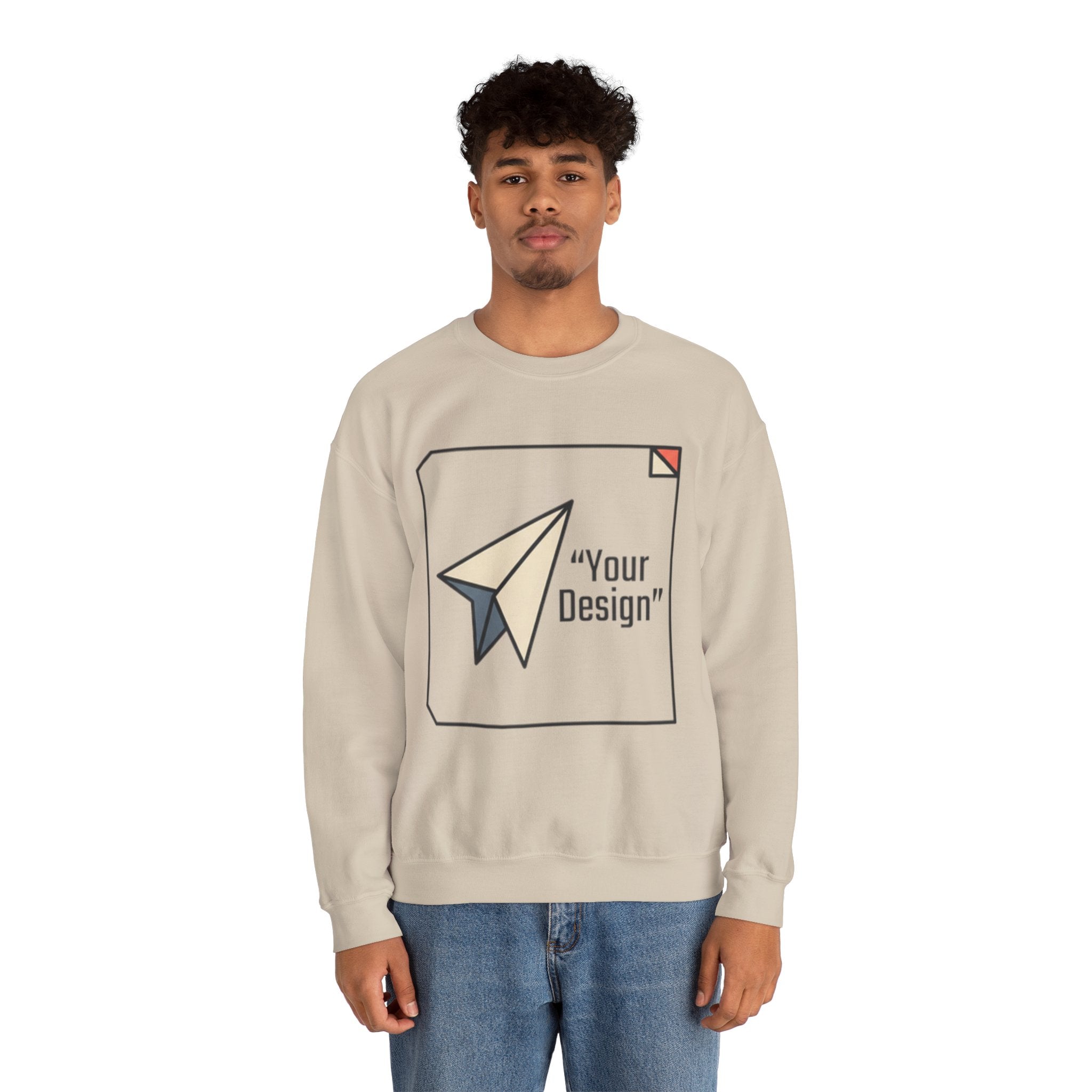 Paper Plane Graphic Sweatshirt — "Your Design" Minimal Retro Crewneck