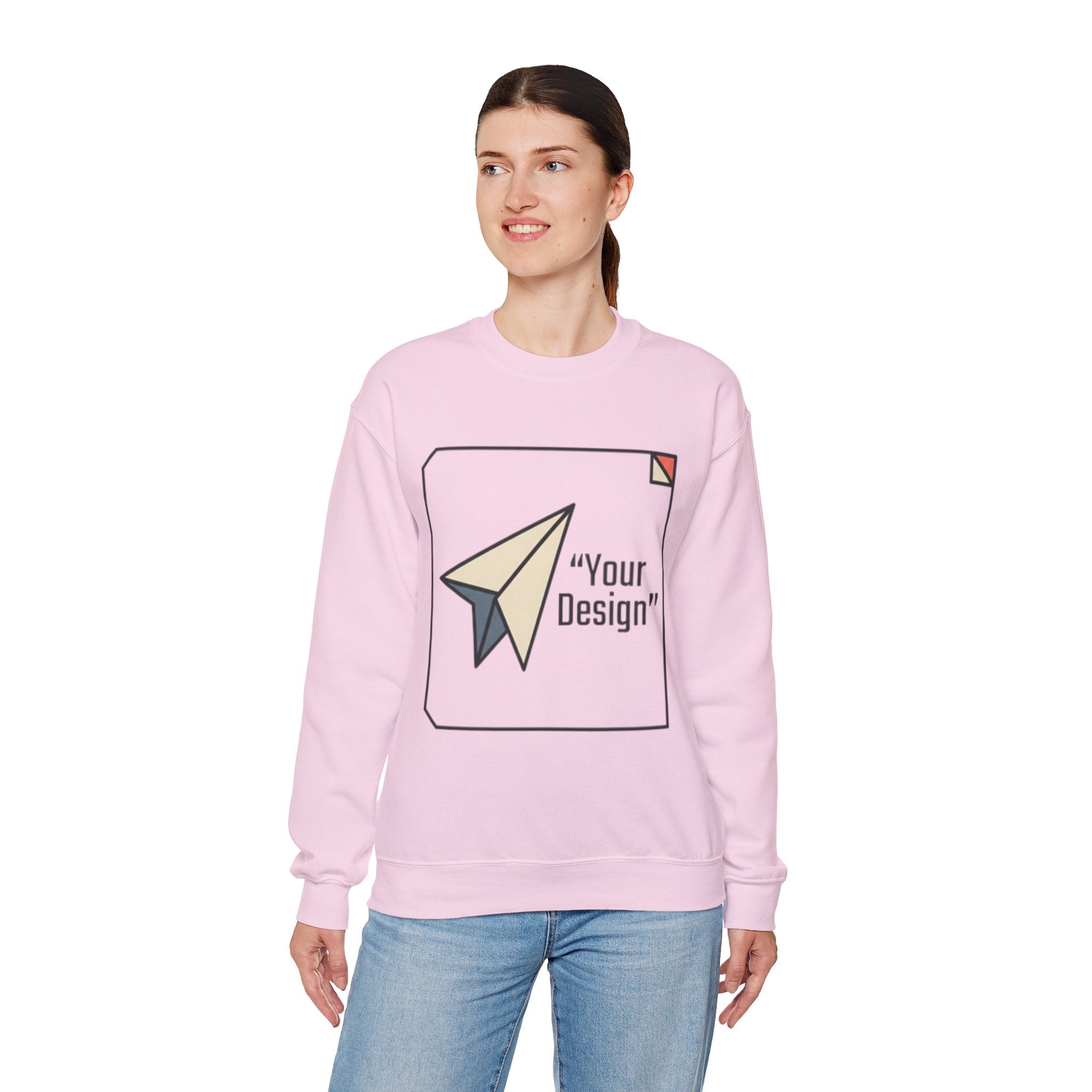 Paper Plane Graphic Sweatshirt — "Your Design" Minimal Retro Crewneck