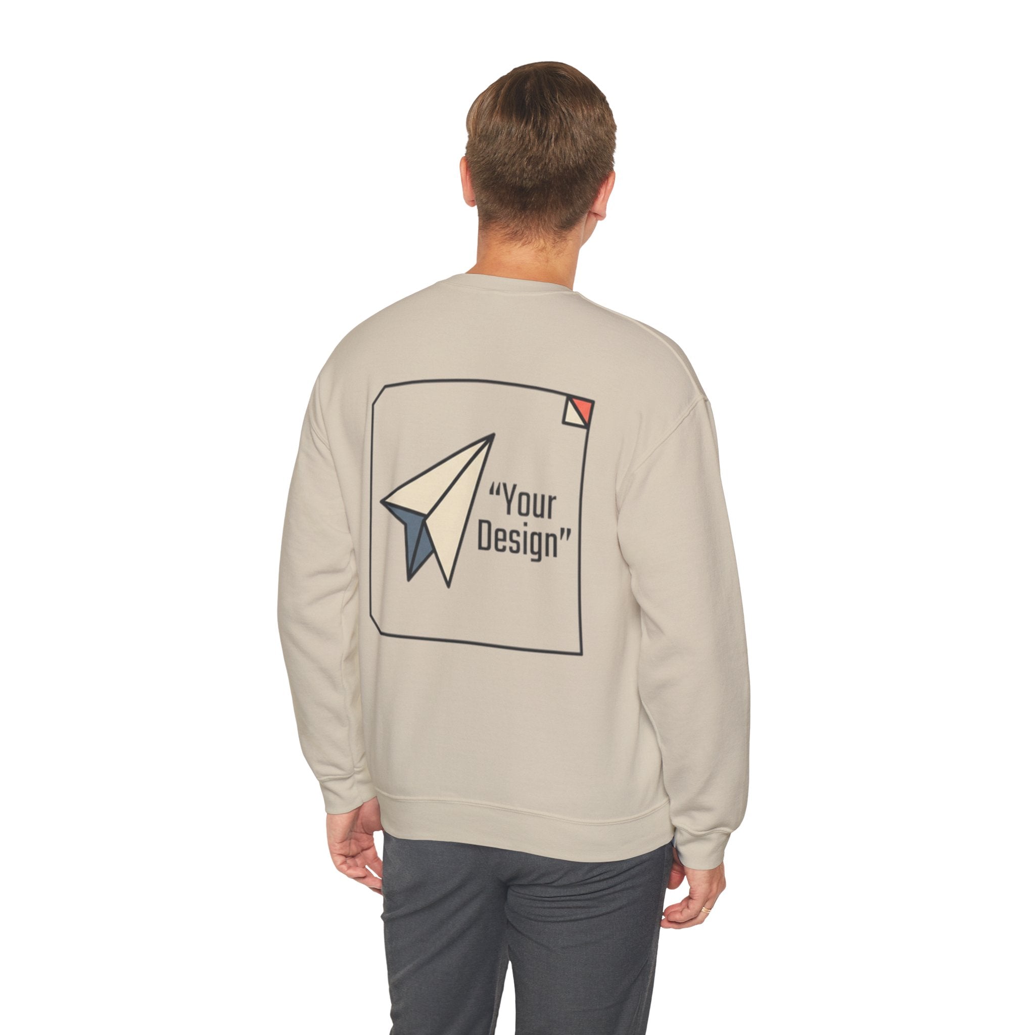 Paper Plane Graphic Sweatshirt — "Your Design" Minimal Retro Crewneck