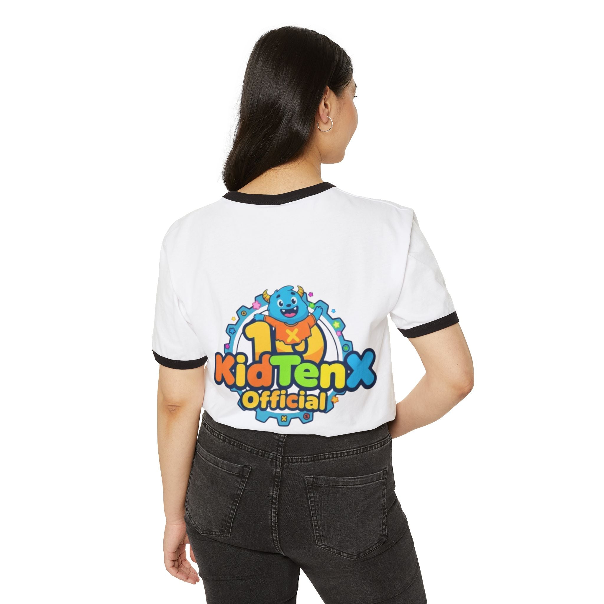 Ringer T-Shirt — KidTenX Official Colorful Logo Tee (Art Lover Boutique)
