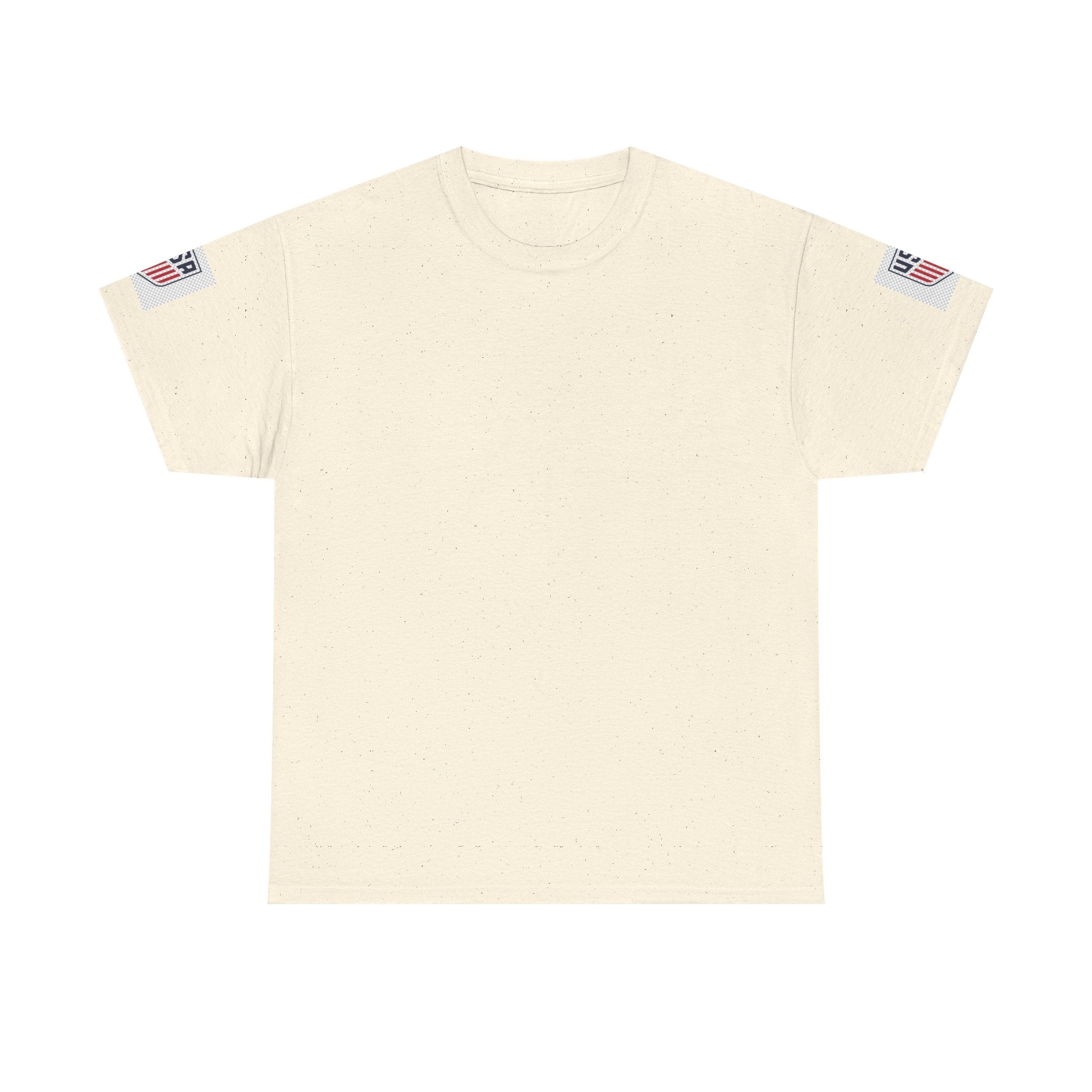 American Flag Sleeve T-Shirt — Patriotic White Cotton Tee