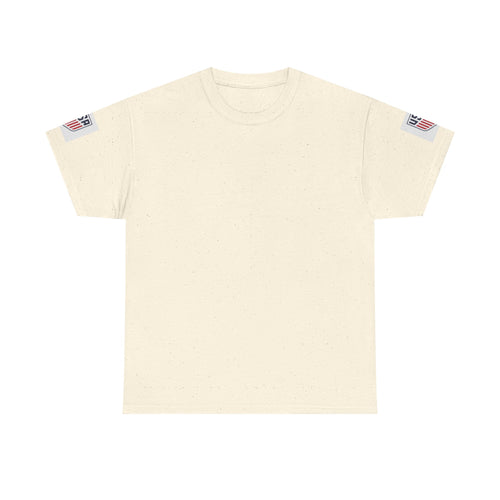 American Flag Sleeve T-Shirt — Patriotic White Cotton Tee